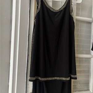 Elegant Black Dress with Gold Accents